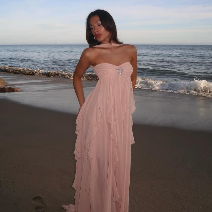 Collins | Ruffled Strapless Maxi Dress