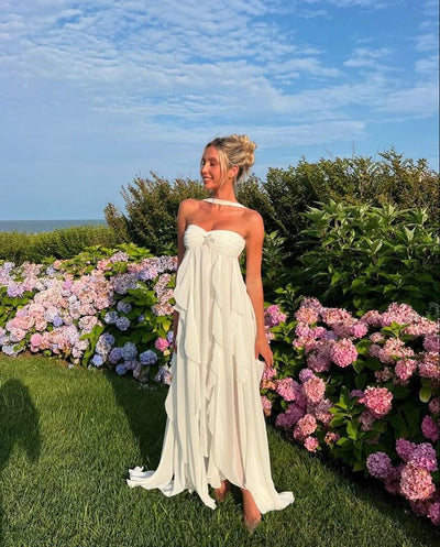 Collins | Ruffled Strapless Maxi Dress