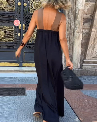 SIENNA | Elegant Kjole med Åben Ryg og Krydsdetaljer