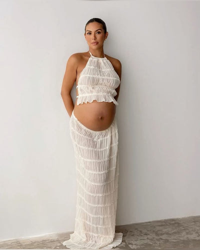 Beatrice | Bohemian Ruffle Maternity Set