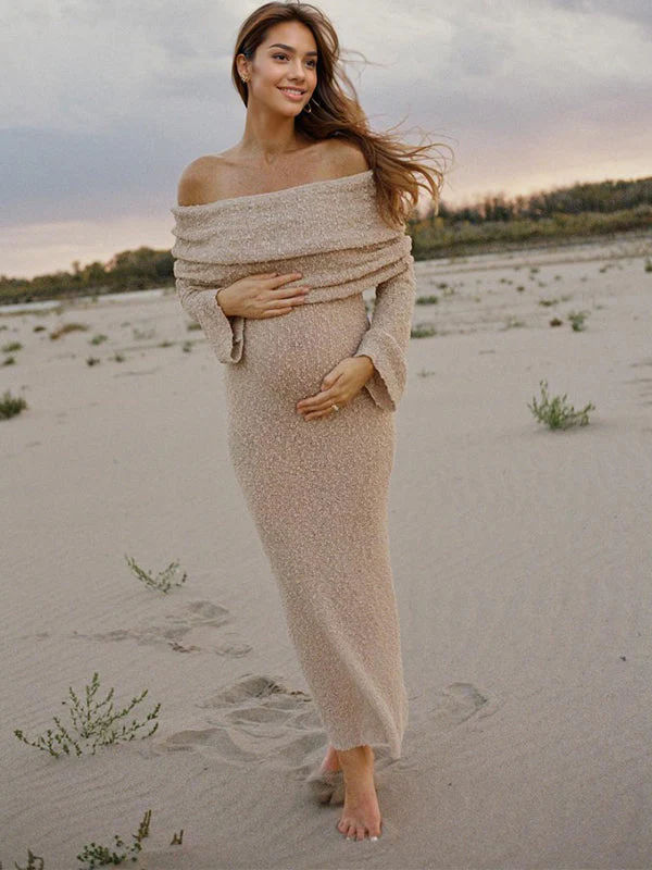 Nayara | Elegant Off-Shoulder Maternity Maxi Dress