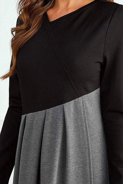 Nerine - Chic tweed-kjole med splejsning og V-hals