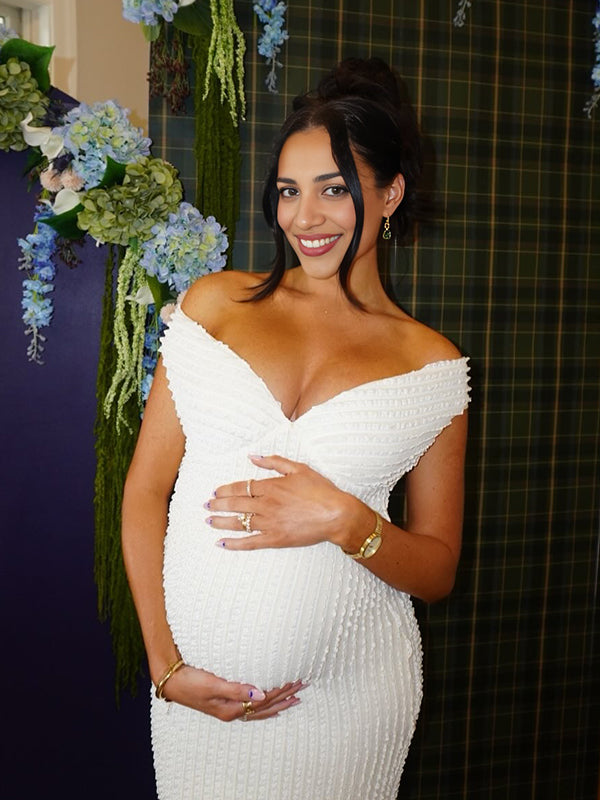 Althea | Elegant Backless Maxi Dress for Maternity