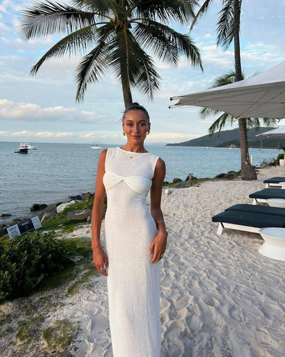 Mika | Strikket Maxi Kjole med Rund Hals