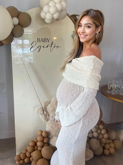 Nayara | Elegant Off-Shoulder Maternity Maxi Dress