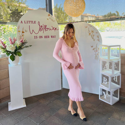 Neoma | Casual Long Sleeve Midi Dress for Maternity