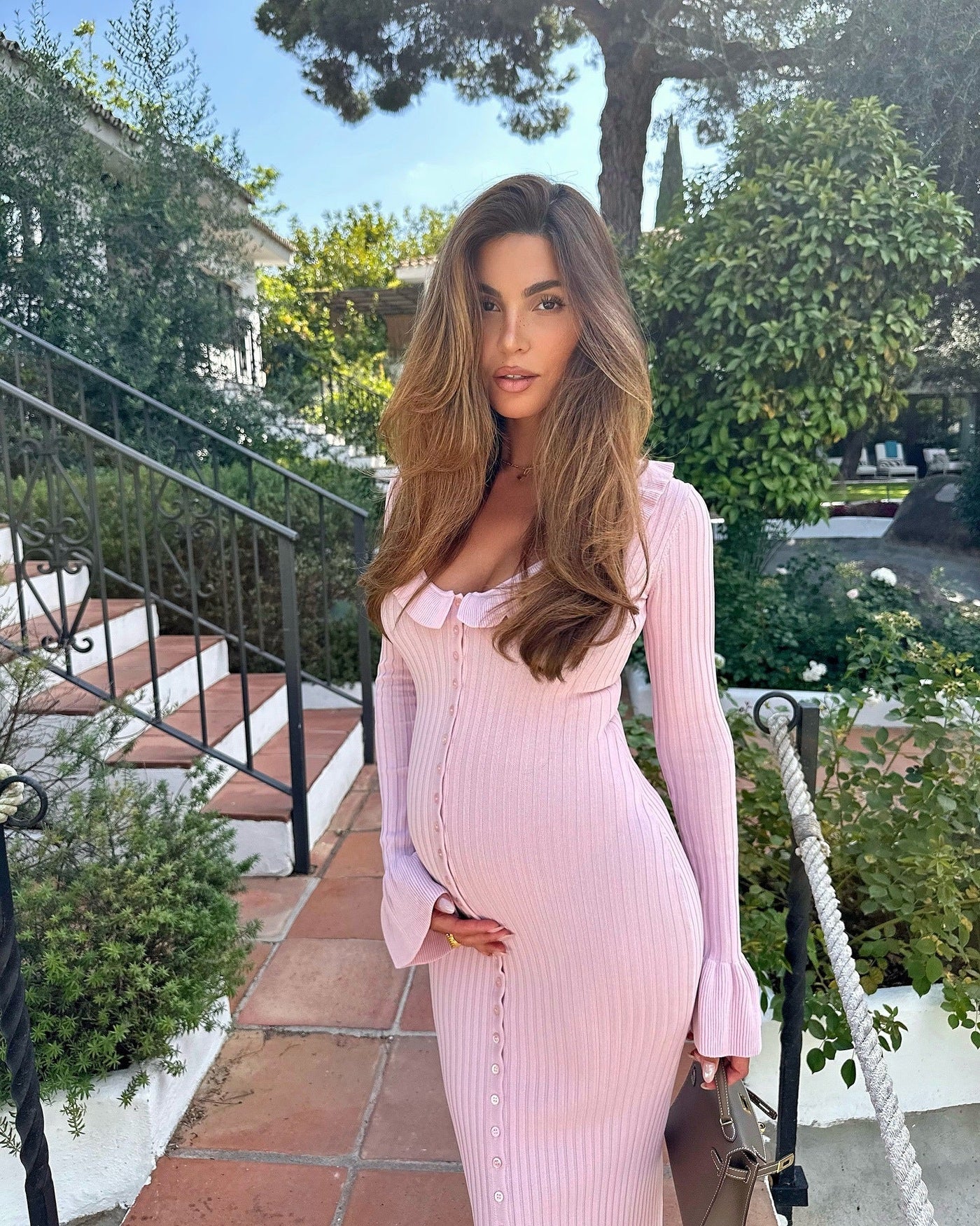 Neoma | Casual Long Sleeve Midi Dress for Maternity
