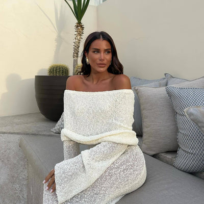 Nayara | Elegant Off-Shoulder Maternity Maxi Dress