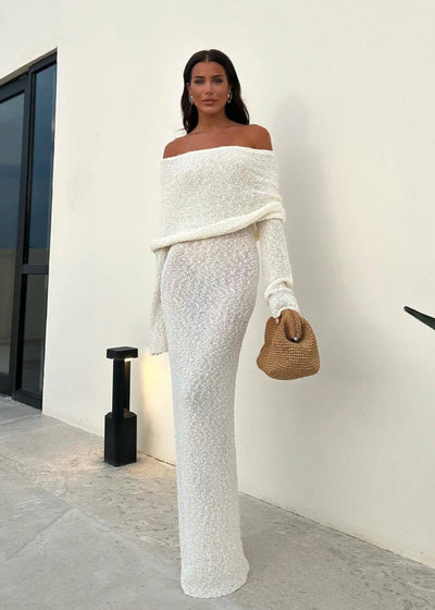 Nayara | Elegant Off-Shoulder Maternity Maxi Dress