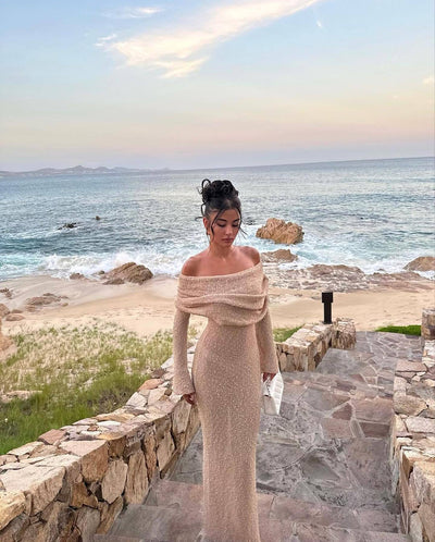 Nayara | Elegant Off-Shoulder Maternity Maxi Dress