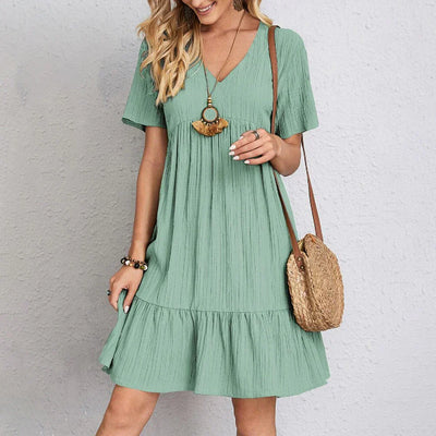 Audrey – Trendy Boho Flæsekant Mini Kjole