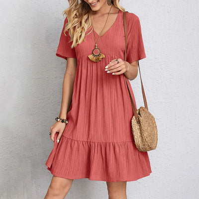 Audrey – Trendy Boho Flæsekant Mini Kjole