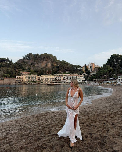 Aylee | Maternity Sleeveless Tailored Lace Dress