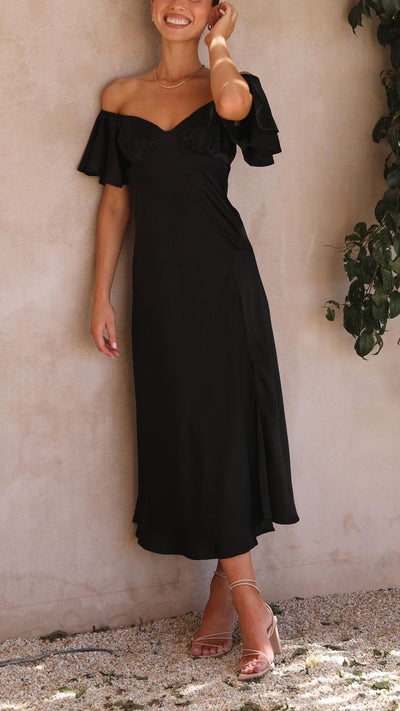 Nalani | Off-Shoulder Maxi Dress with Butterfly Sleeves