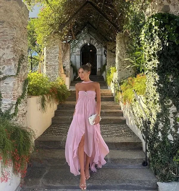 Collins | Ruffled Strapless Maxi Dress