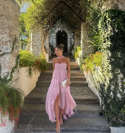 Collins | Ruffled Strapless Maxi Dress