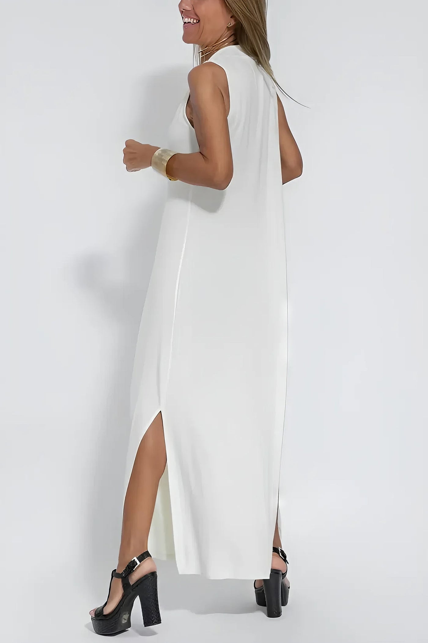 ELISE | Chic Long Dress with Matching Cardigan