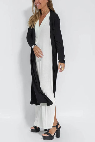 ELISE | Chic Long Dress with Matching Cardigan