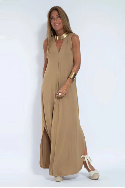 ELISE | Chic Long Dress with Matching Cardigan