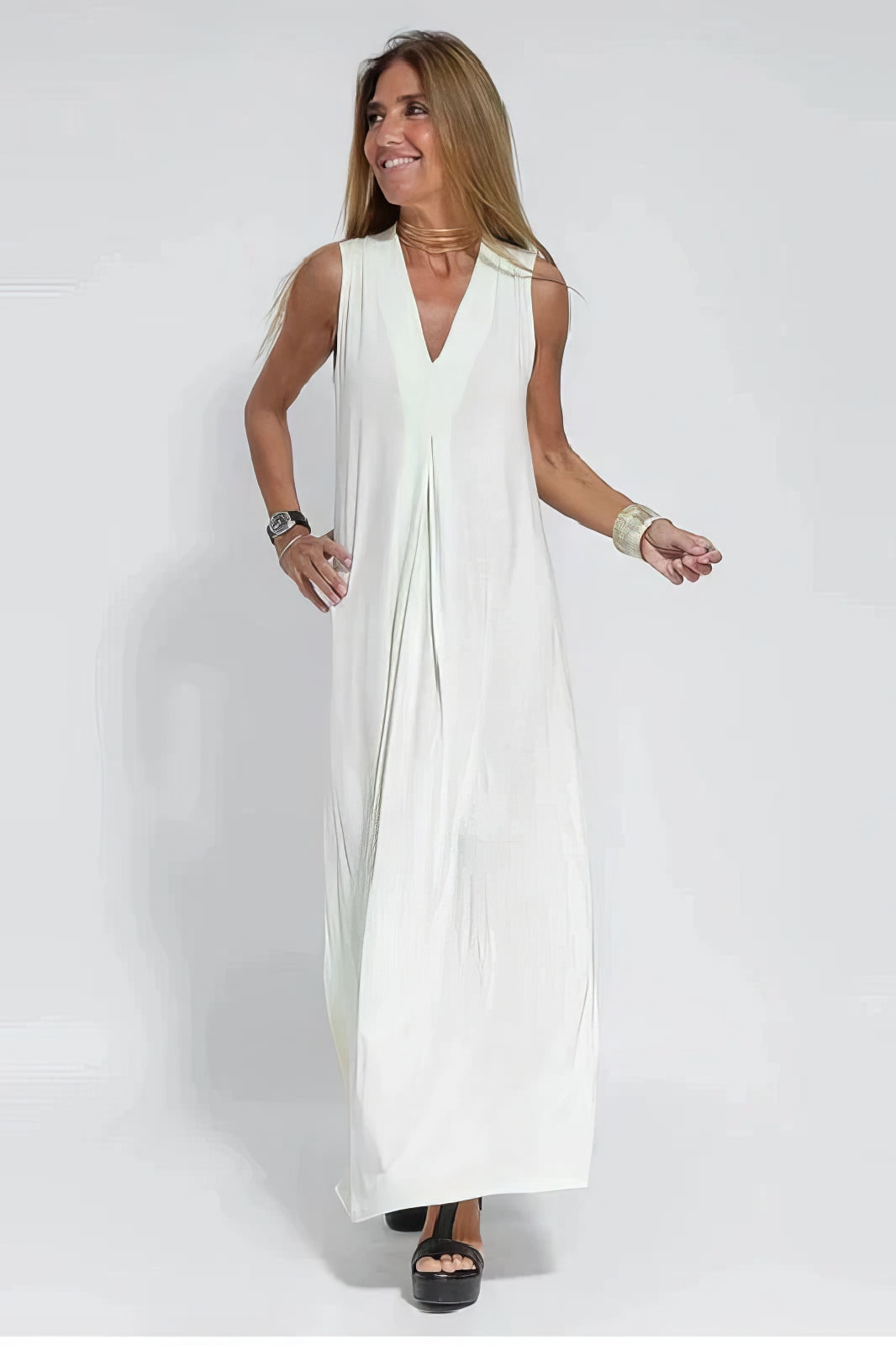 ELISE | Chic Long Dress with Matching Cardigan